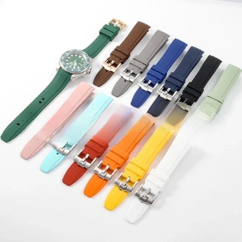 Versatile 20mm & 22mm Soft Rubber Watchband for Most Traditional Watches
