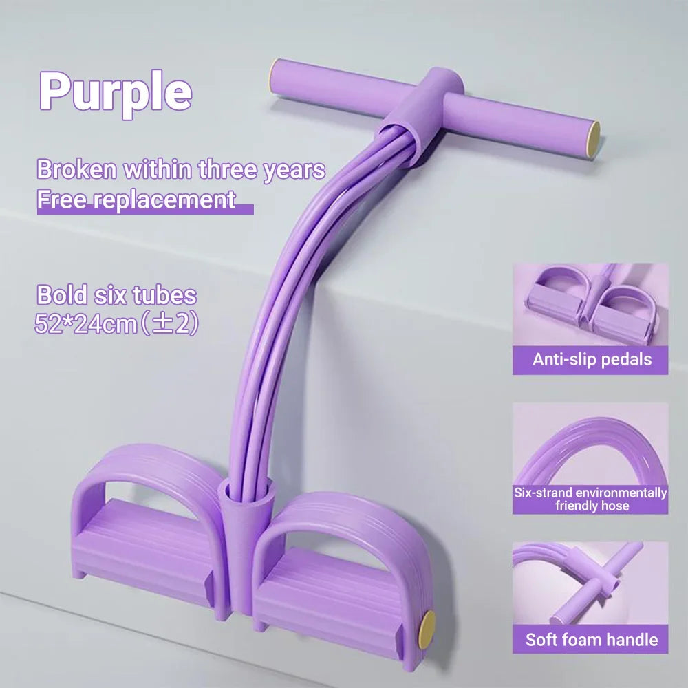 6-Tube Resistance Bands – Versatile Elastic Fitness Equipment
