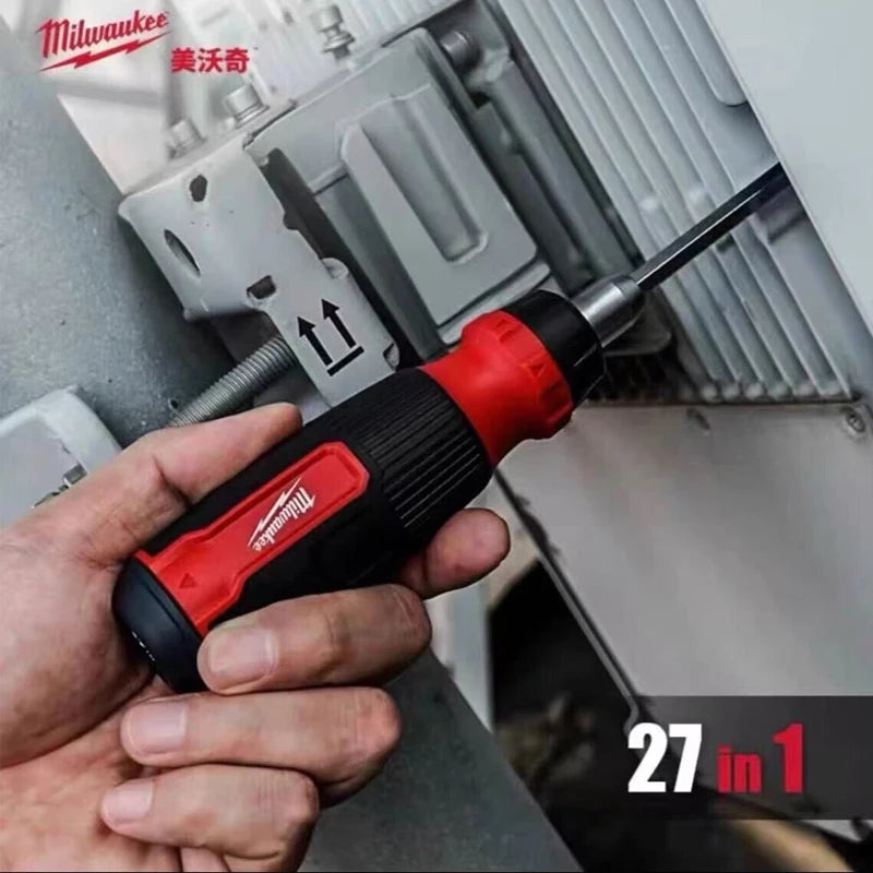 Milwaukee 27-in-1 Ratchet Screwdriver - High Torque Multi-Bit Tool