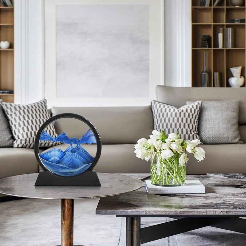 Beautiful 3D Hourglass Moving Sand Art for Relaxing Home Office Decor