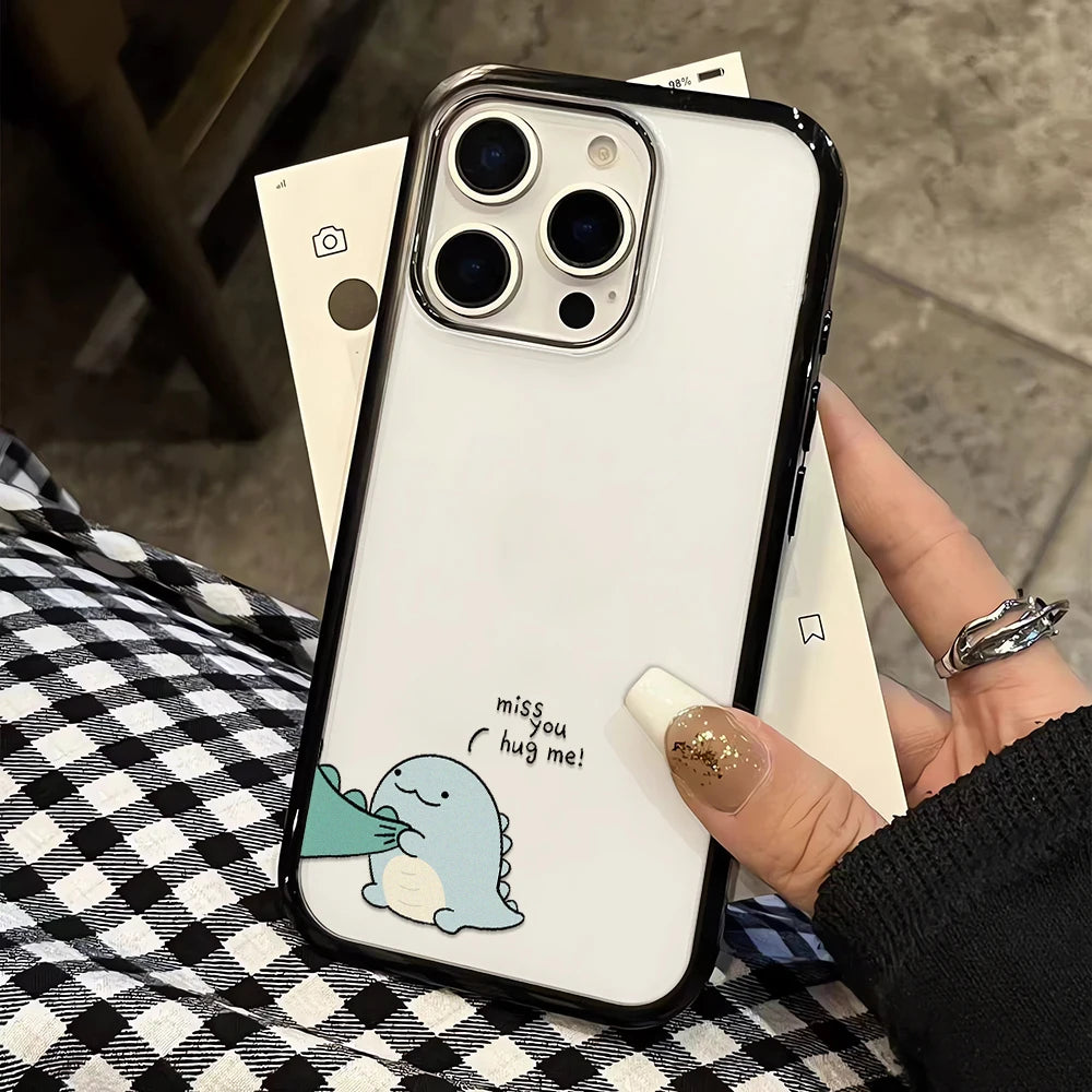 Couple Matching Cute Dinosaur iPhone Case - Fun & Protective
