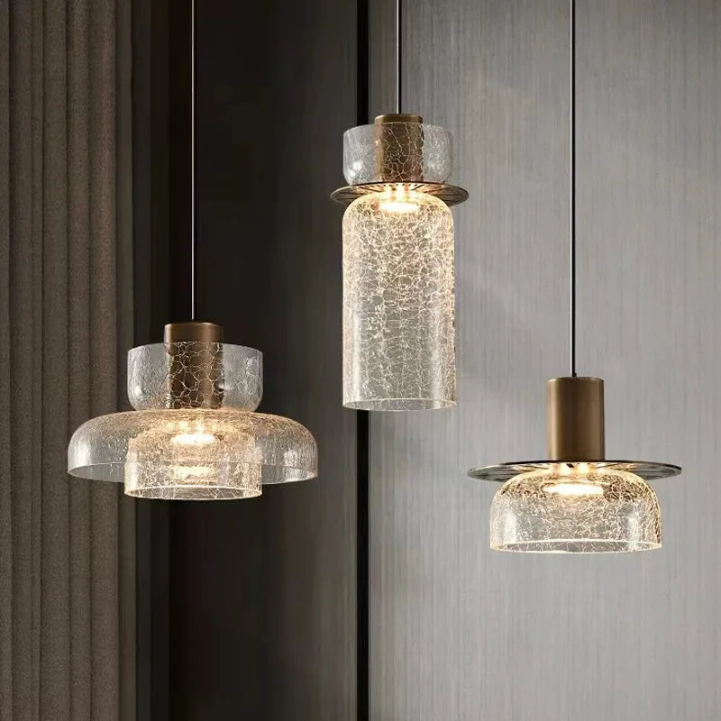 Modern Clear Glass Pendant Light Fixture for Home & Restaurant