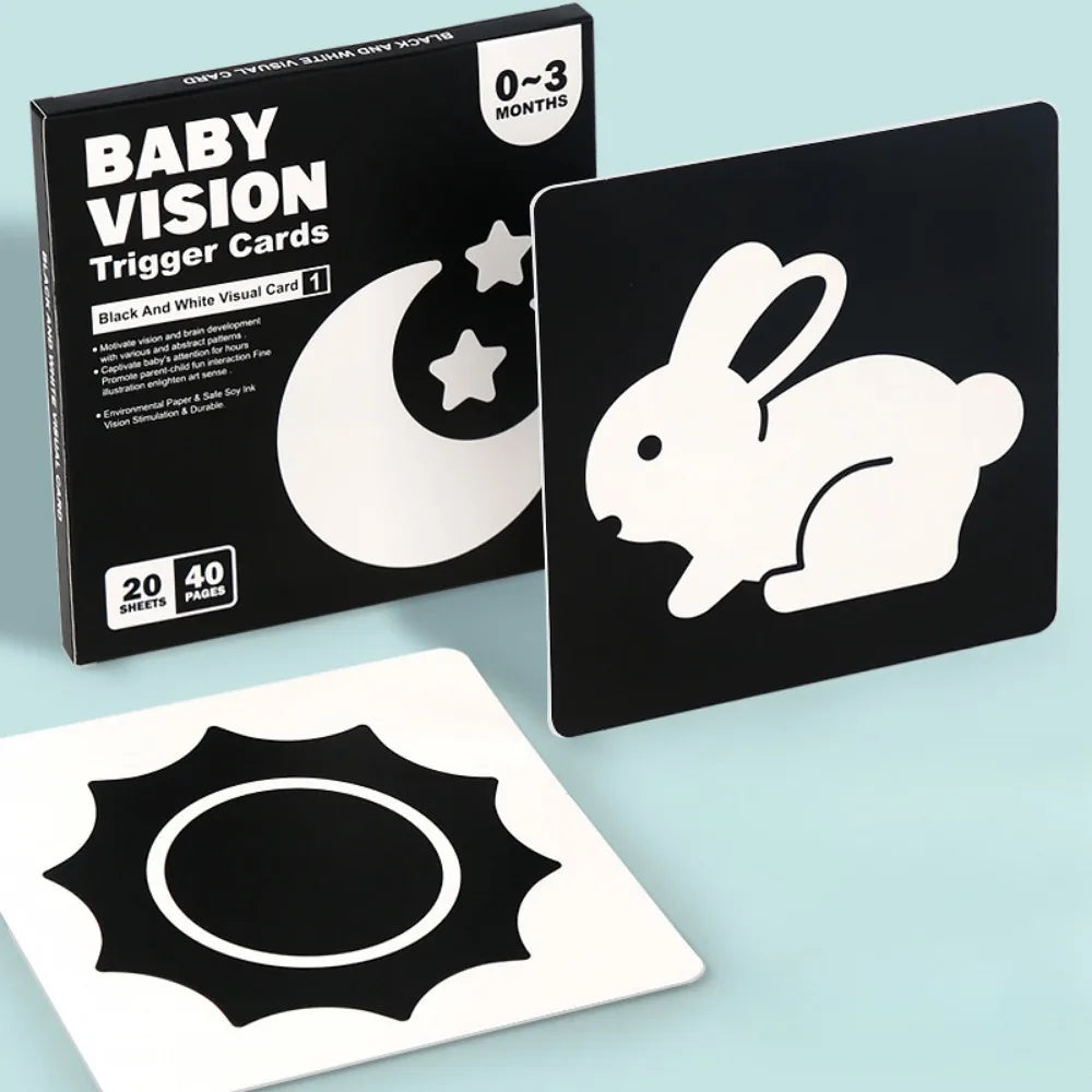 Montessori Baby Vision Cards - High Contrast Flash Cards for 0-12 Months