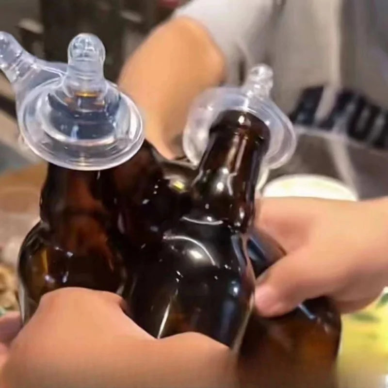 Fun Adult Drinking Pacifier Set - Unique Wine Bottle Props