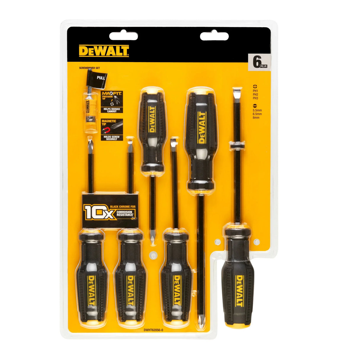 DEWALT 6-Piece Tip Screwdriver Set | MaxFit Design & Ergonomic Handle