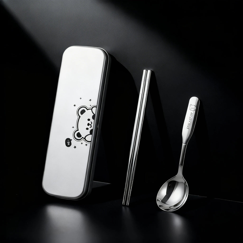 3-Piece Portable Stainless Steel Flatware Set for Kids & Outdoor Dining