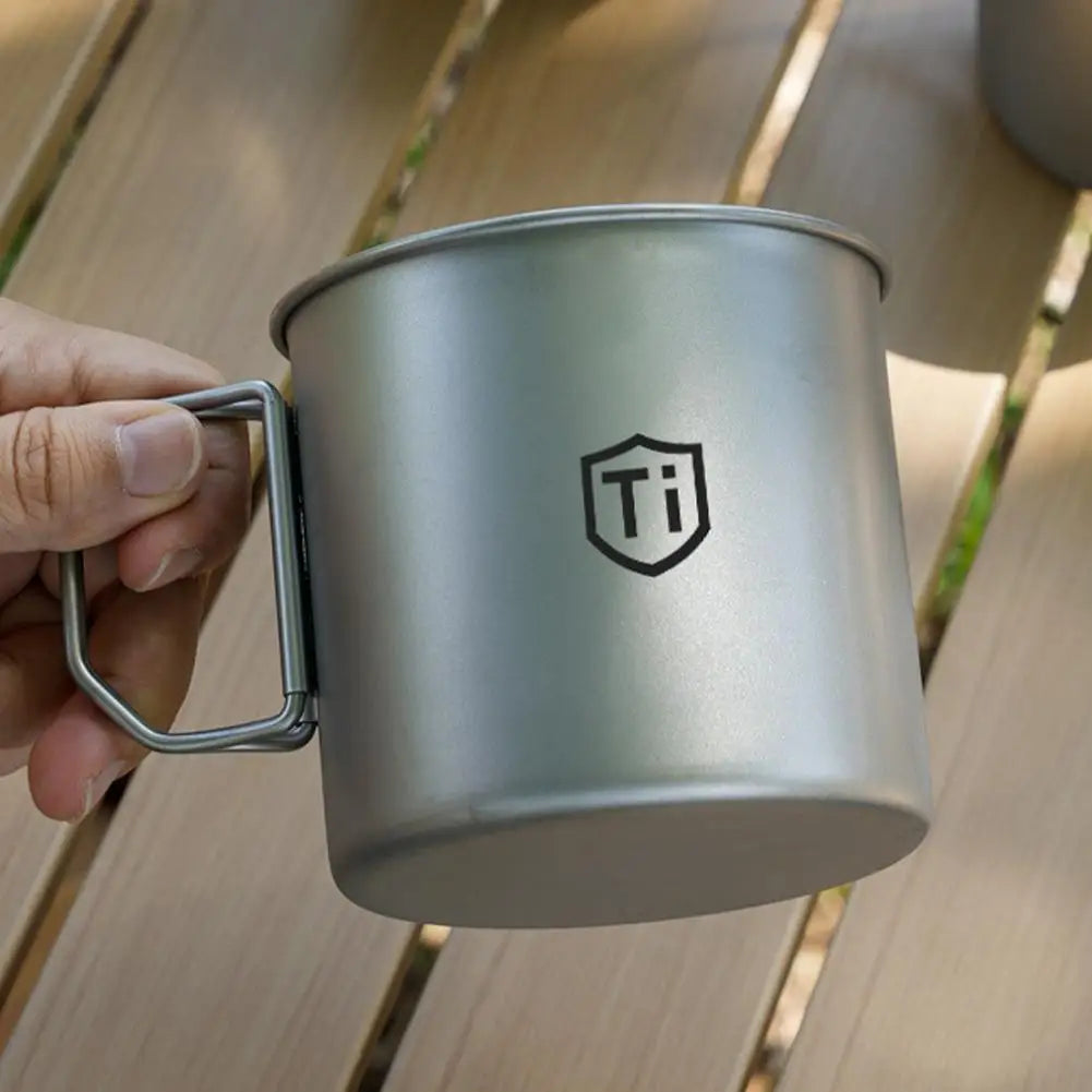 Ultralight Titanium Mug with Lid - Perfect for Camping & Outdoor Use