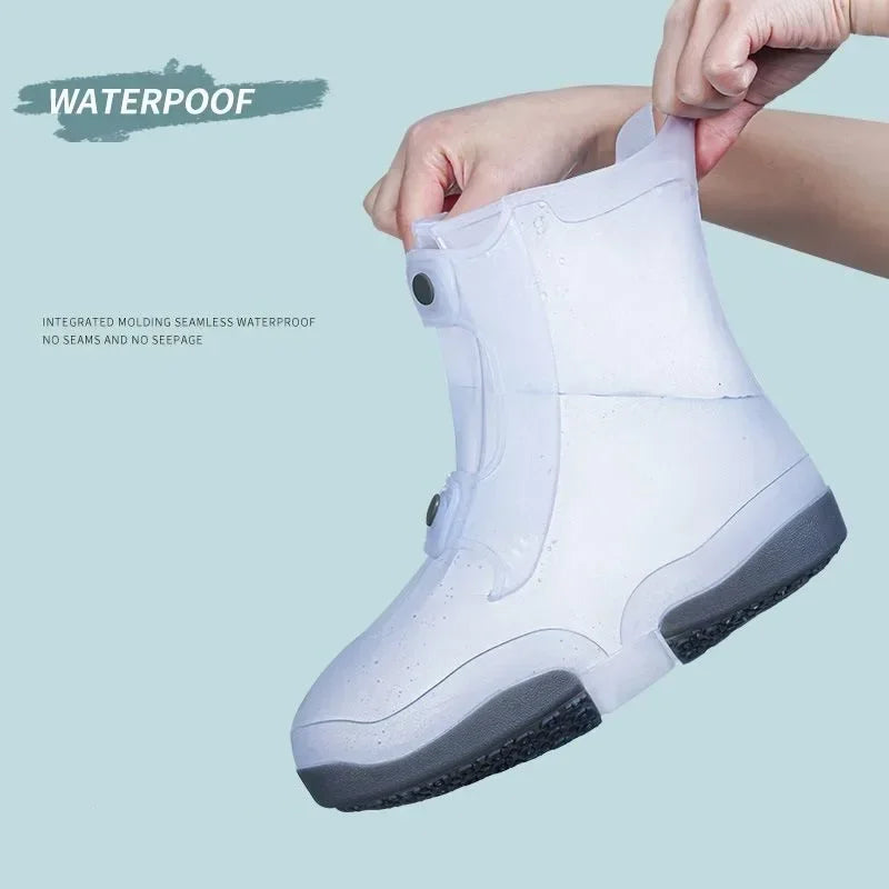 Waterproof Two Tone Shoe Covers - Washable & Anti-Skid Overshoes