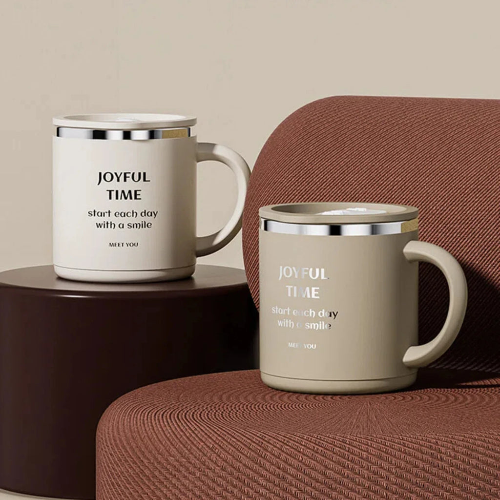 Double-Layer Insulated Stainless Steel Coffee Mug - 304 Design