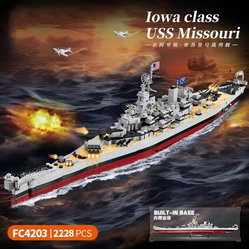 MOULD KING Military Battleship Model Building Blocks - Missouri Cruiser