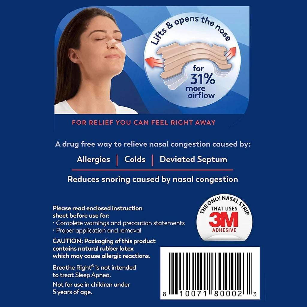 Extra Strength Nasal Strips - Drug-Free Snoring Relief & Congestion Aid