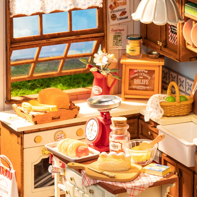 Robotime DIY Miniature Dollhouse Kit - Baking Kitchen Fun