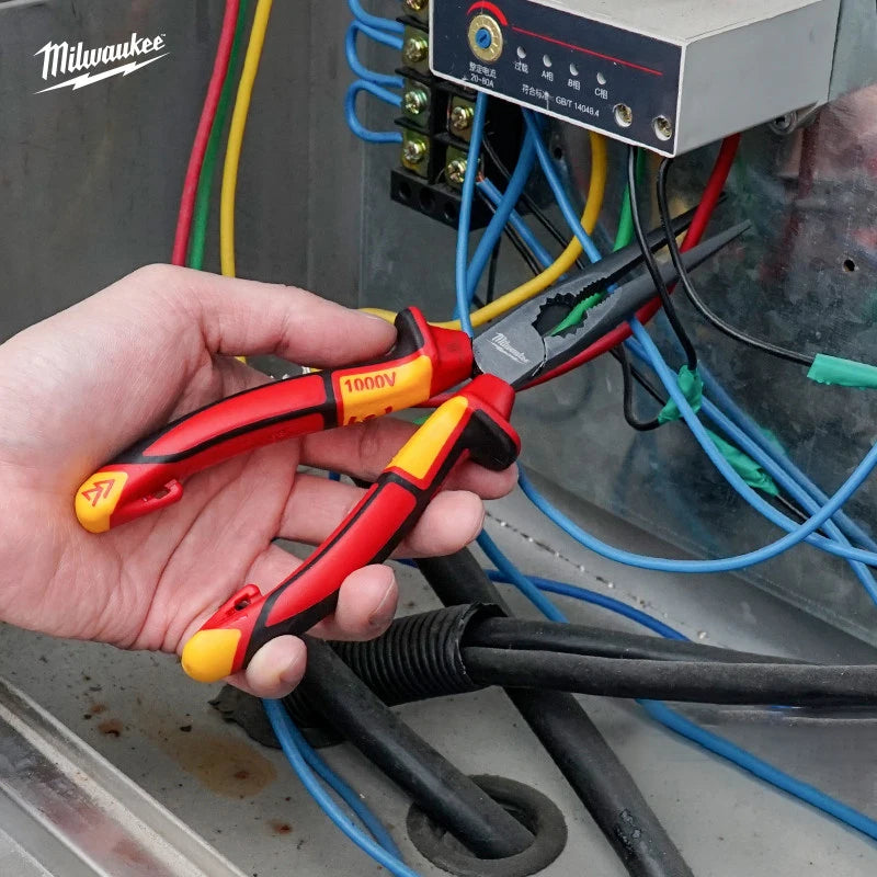 Milwaukee 8-Inch VDE Insulated Needle Nose Pliers - 1000V Electrical Tool