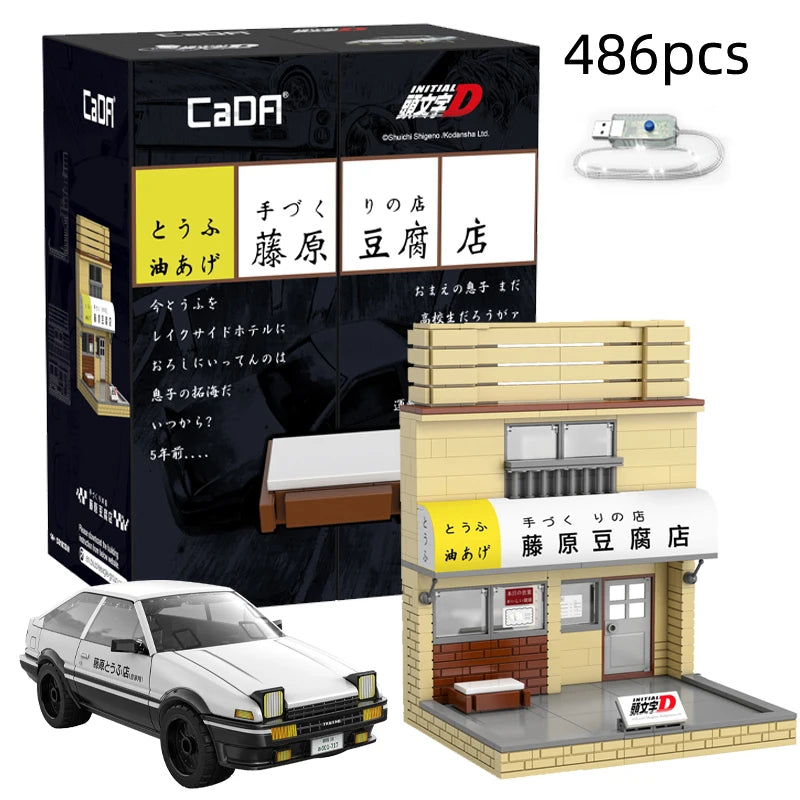 Cada Anime Initial D Tofu Shop Model - Building Blocks with LED