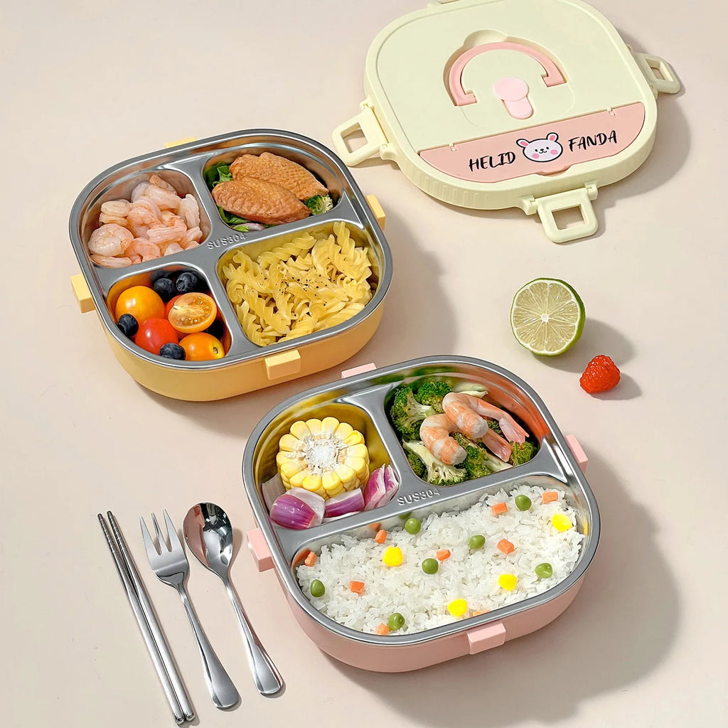 WORTHBUY Microwave Safe 3/4 Compartment Bento Lunch Box