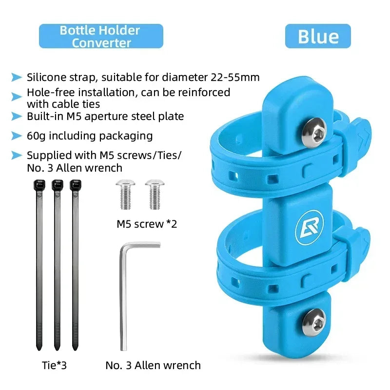 ROCKBROS Universal Bicycle Bottle Cage Adapter - Easy Silicone Mount