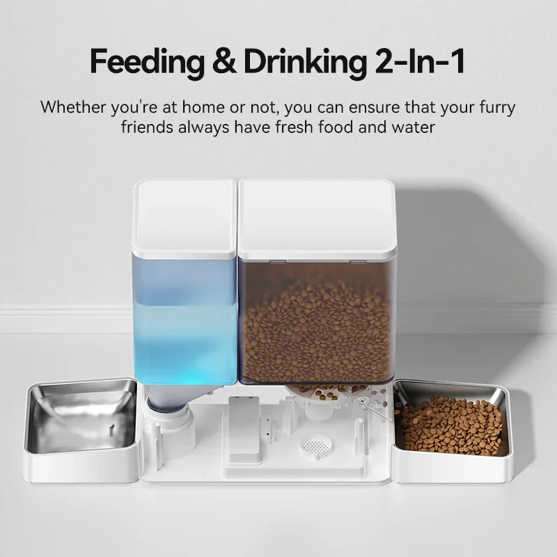 ROJECO Smart 2-in-1 Pet Feeder & Water Fountain – WiFi Controlled