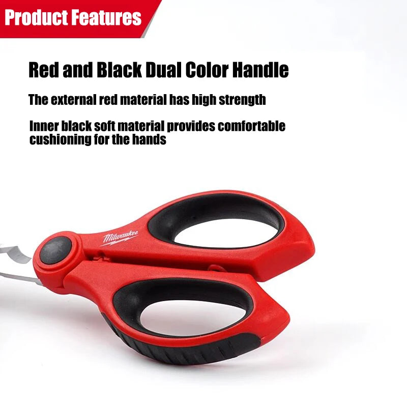 Milwaukee Electrician Scissors - Multi-Purpose Cable Stripping & Crimping