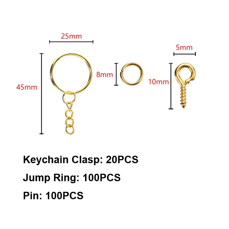 220pcs Keychain Making Supplies Kit - DIY Craft Jewelry Accessories
