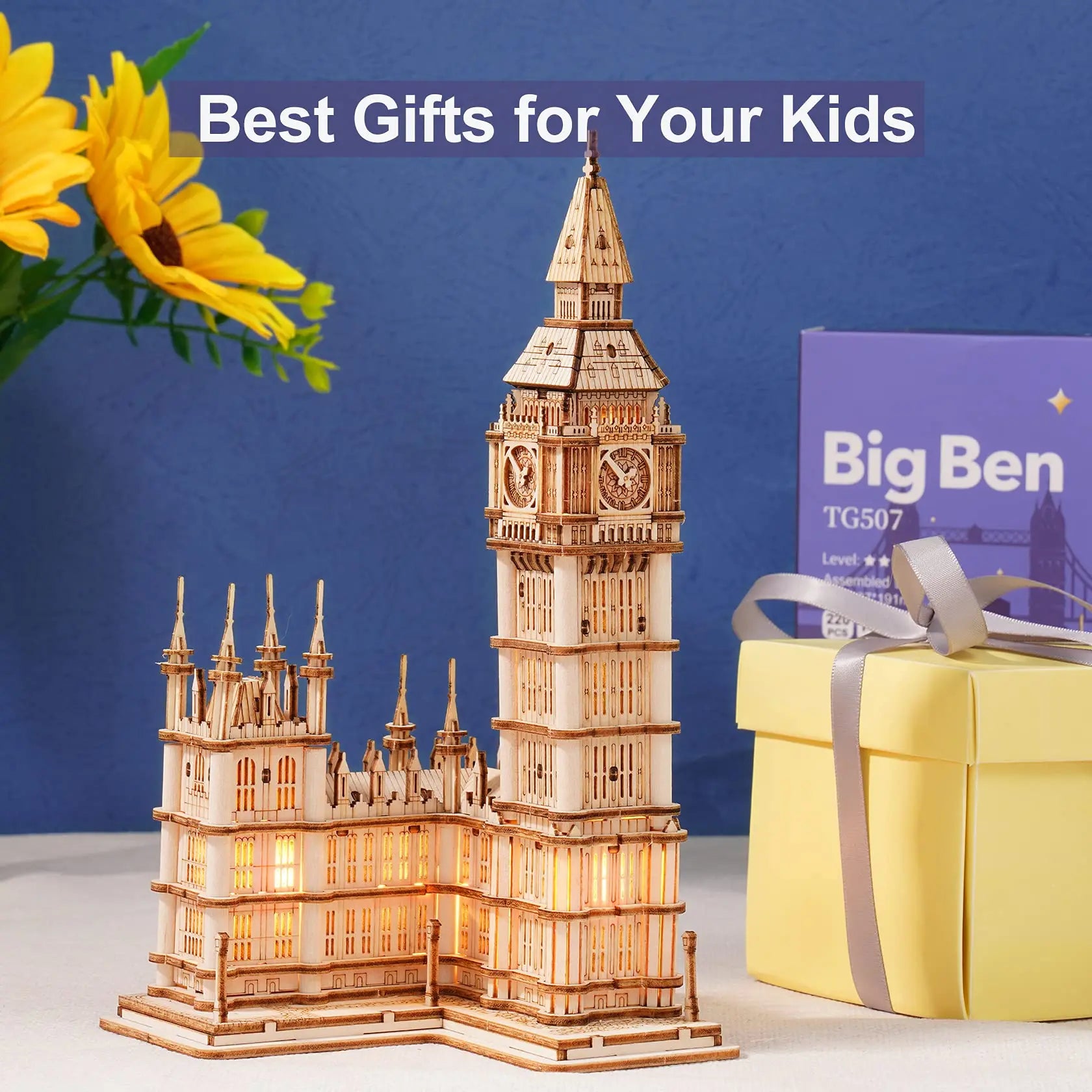 Robotime 3D DIY Tower Bridge & Big Ben Wooden Puzzle Kit