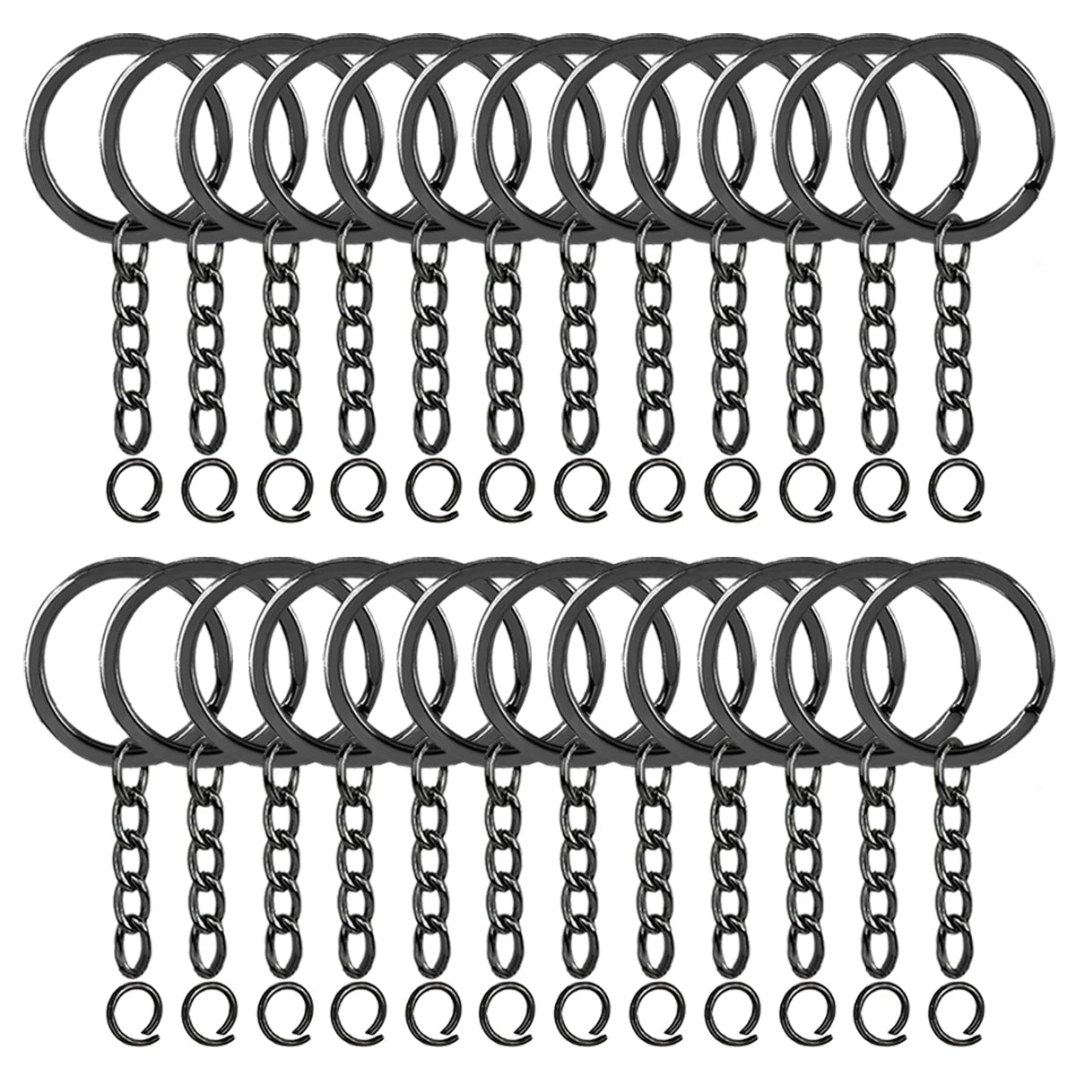 Versatile Keychain Rings Set for Crafts & Accessories - 18/30/50 Pack