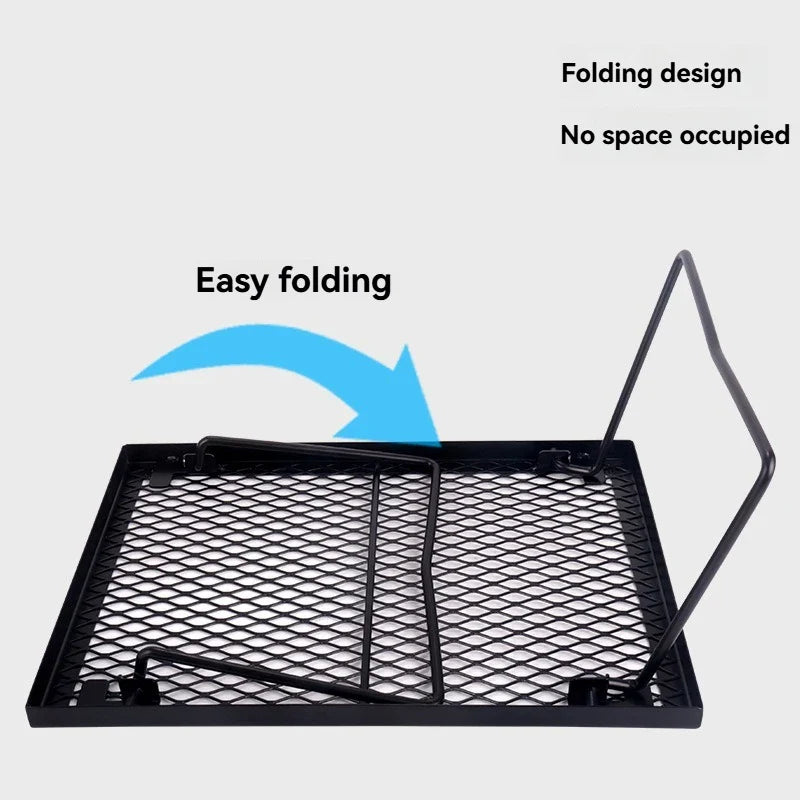 Heavy Duty Foldable Campfire Grill Grate - Perfect for Outdoor BBQs
