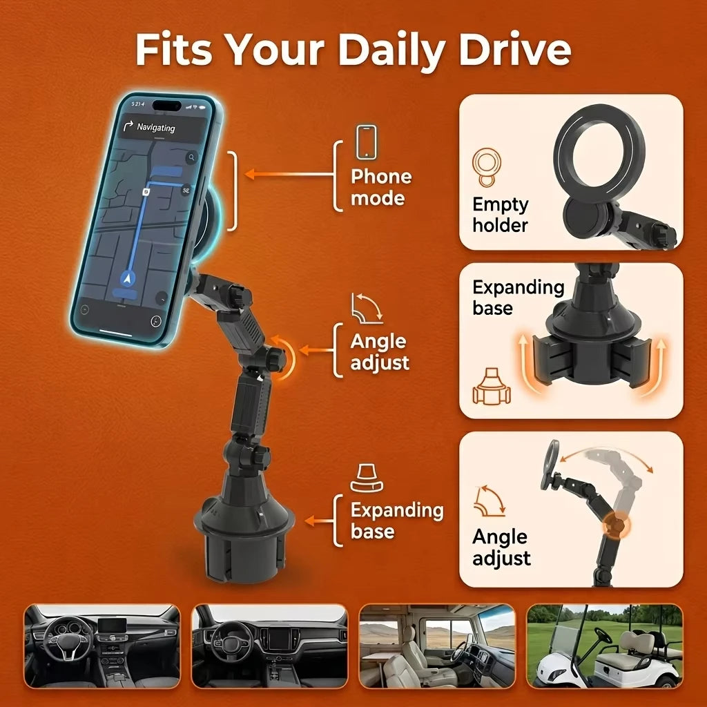 360° Rotatable Car Cup Phone Holder with Super Strong Suction