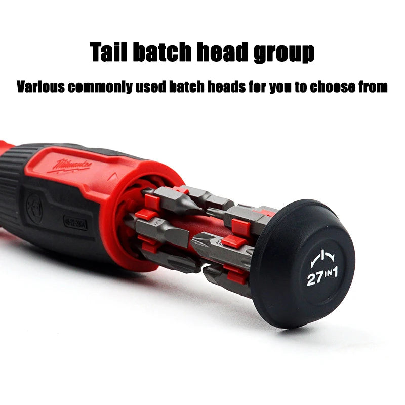 Milwaukee 27-in-1 Ratchet Screwdriver - High Torque Multi-Bit Tool