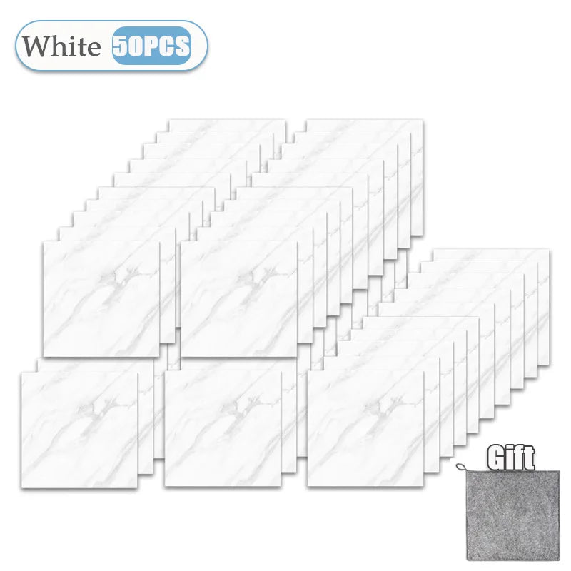 Thickened Self-Adhesive Marble Tile Stickers - Waterproof & Durable