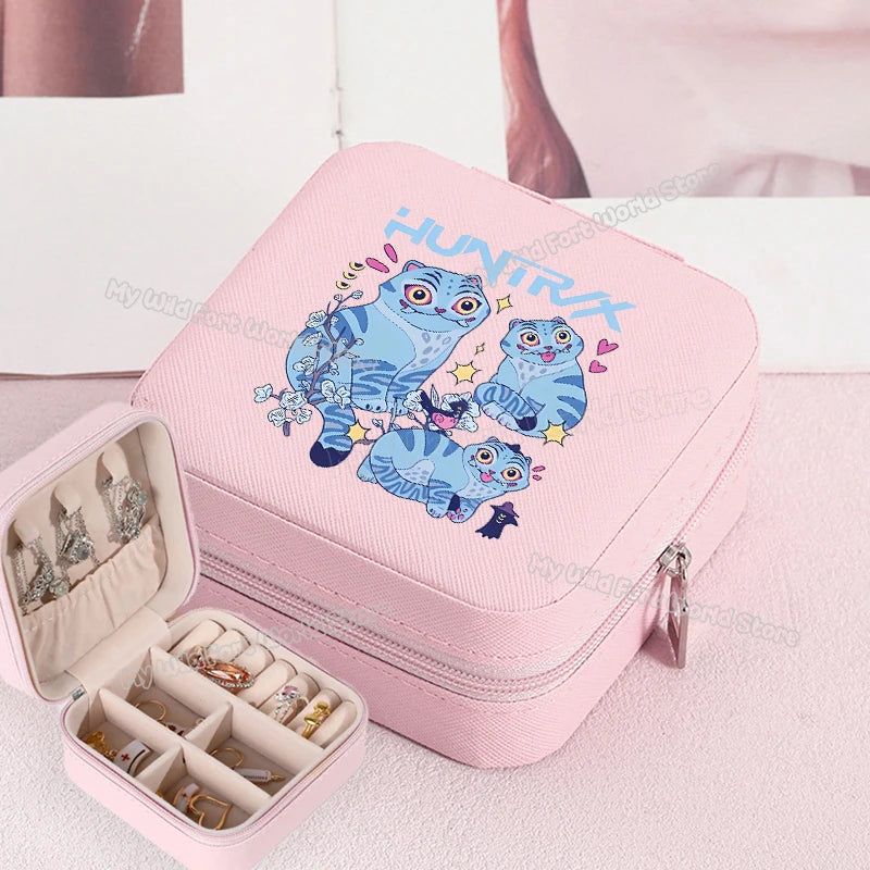 KPOP Jewelry Organizer Box - Stylish Travel Storage for Earrings & Necklaces