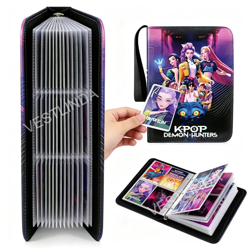 Kpop Demon Hunters Card Book - 400PCS PU Leather Zipper Storage