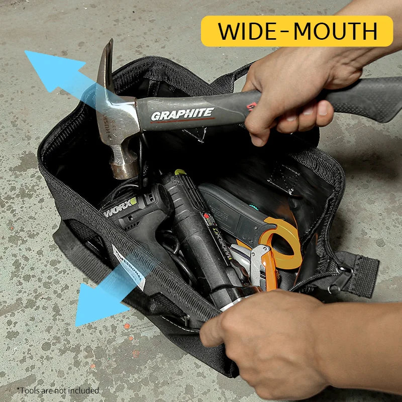 WINHUNT 12-Inch Wide Mouth Portable Tool Organizer Handbag