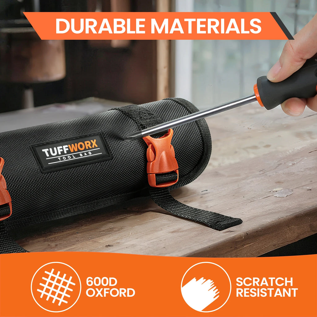 Durable Tool Roll Up Bag - Portable Organizer for Tools & Gear