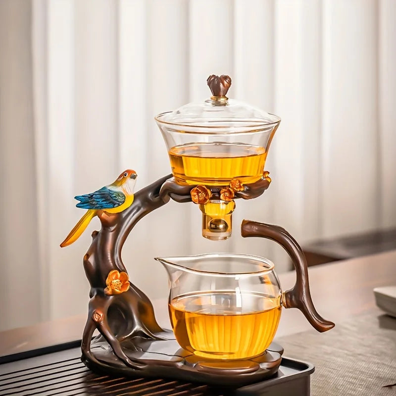 Elegant Drip Glass Tea Set - Semi-Automatic & Heat Resistant