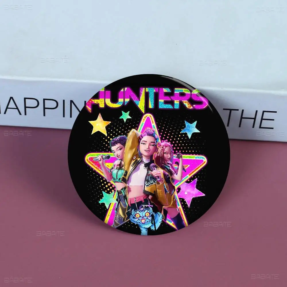K-Pop Demon Hunters Anime Pin Button | Cute Cartoon Brooch Jewelry