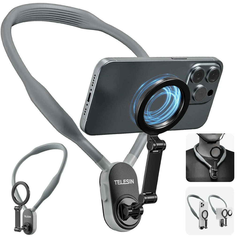 TELESIN Magnetic Neck Mount for iPhone & Android - Quick Release Accessory