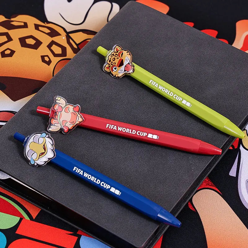 FIFA 2026 World Cup Mascot Retractable Gel Pen Set - Quick-Drying