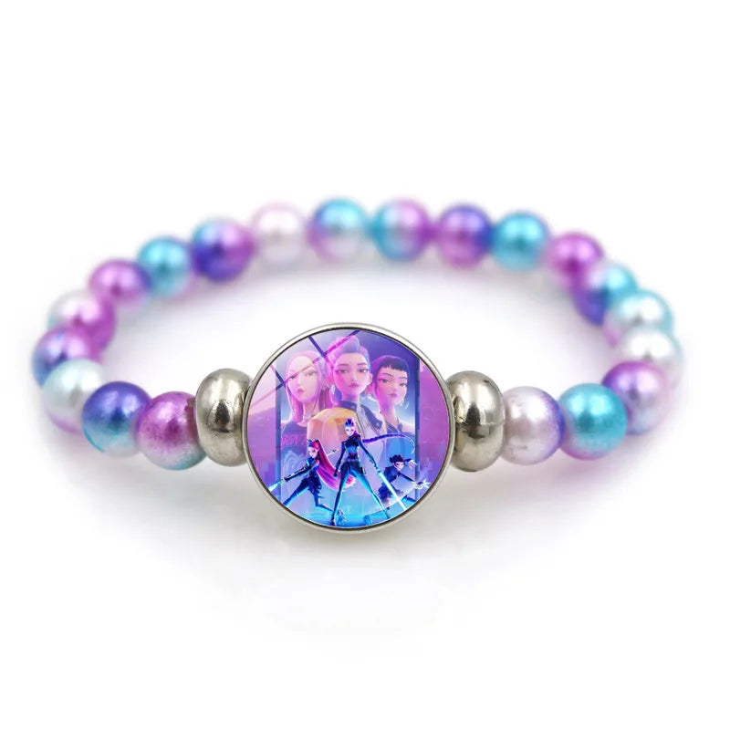 Trendy 2pc Demon Hunters Necklace & Bracelet Set - Stylish Anime Accessory