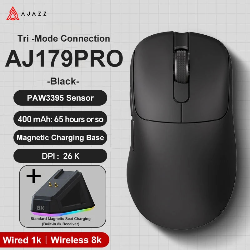 AJAZZ AJ179 V2 MAX 42000 DPI Ergonomic Wireless Gaming Mouse