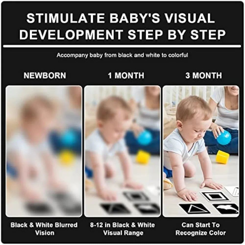 Montessori Baby Vision Cards - High Contrast Flash Cards for 0-12 Months