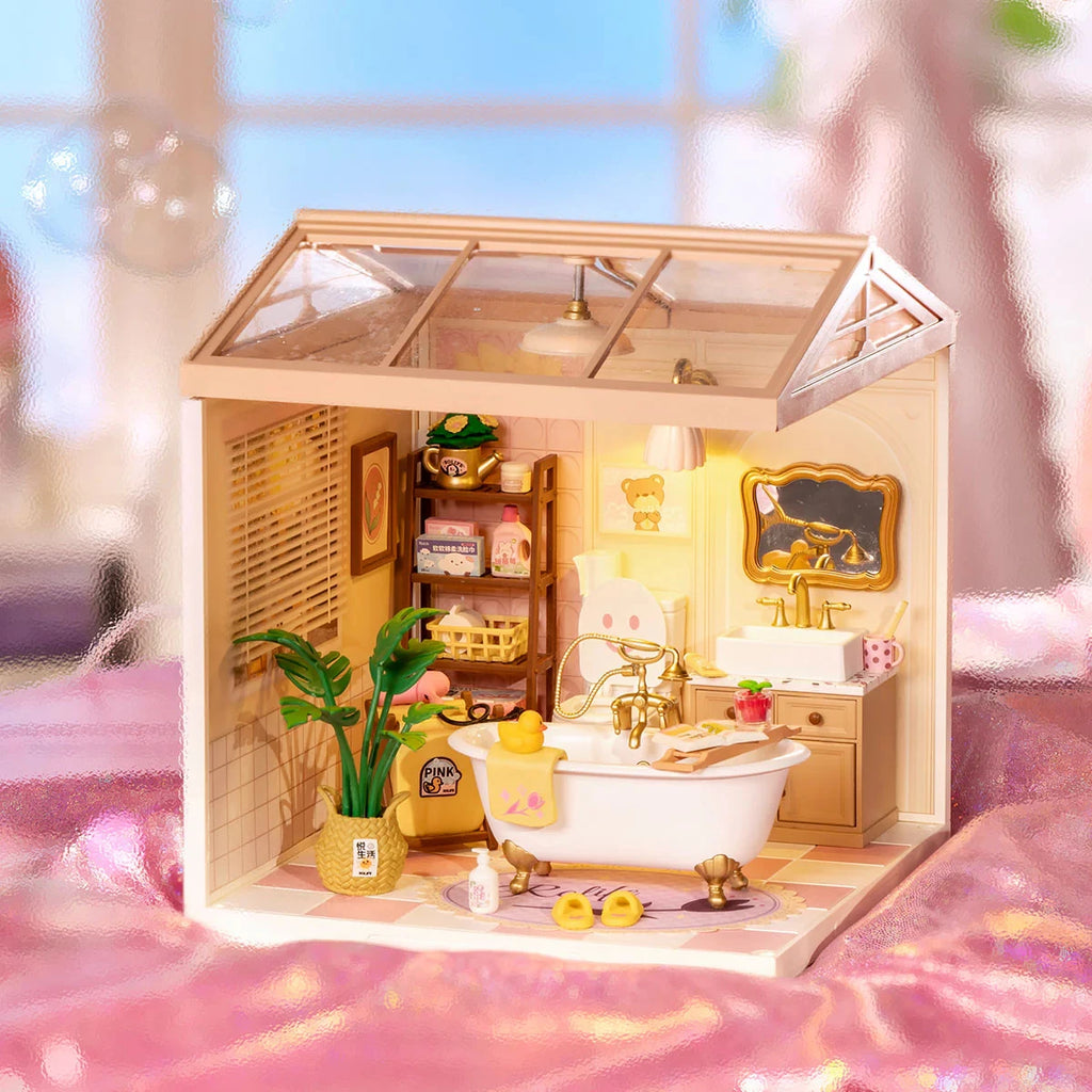 ROBOTIME Rolife Super Creator Pop Bubble Bathroom Dollhouse Kit