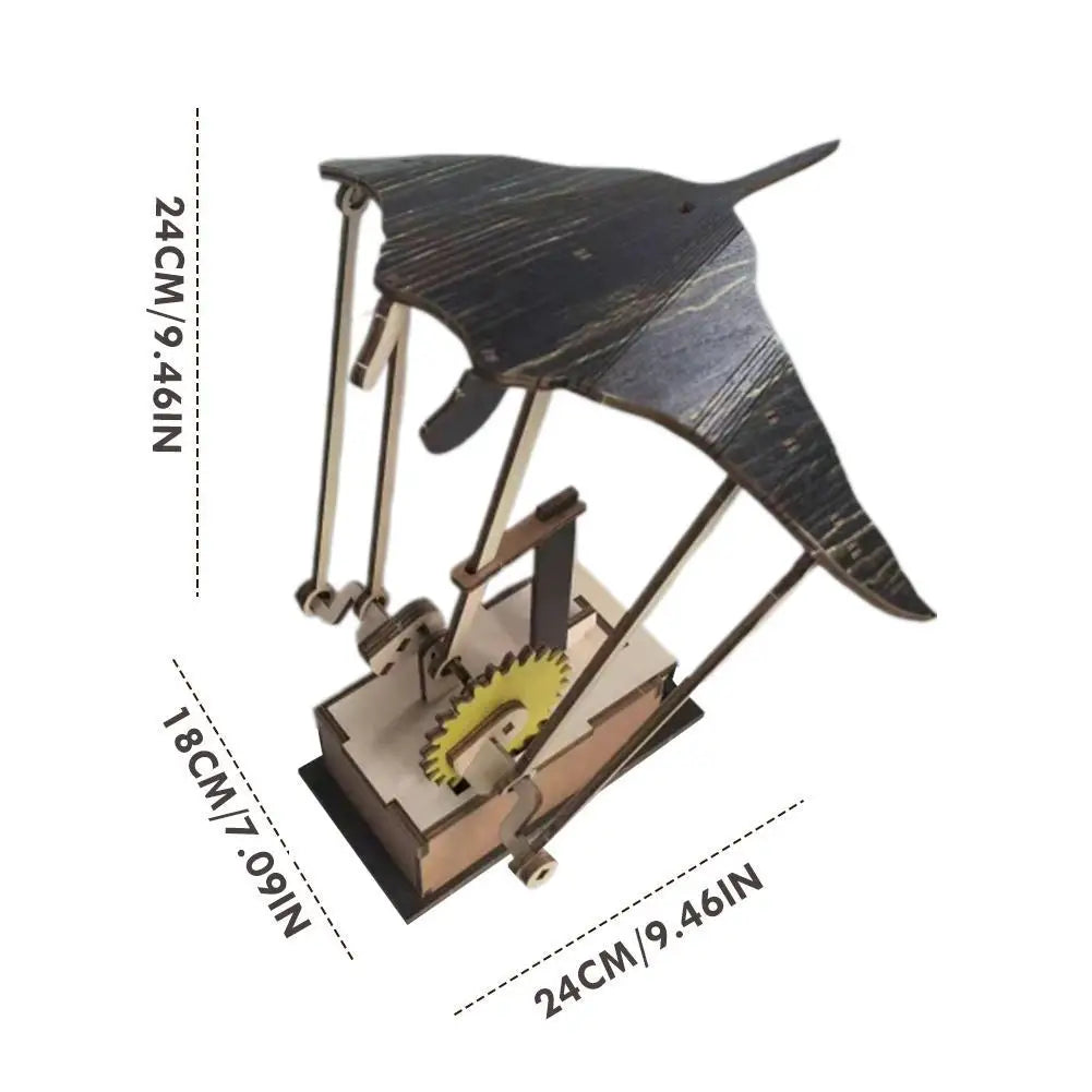 Artistic Wooden Manta Ray Automaton - Mesmeric Marine Movement Decor