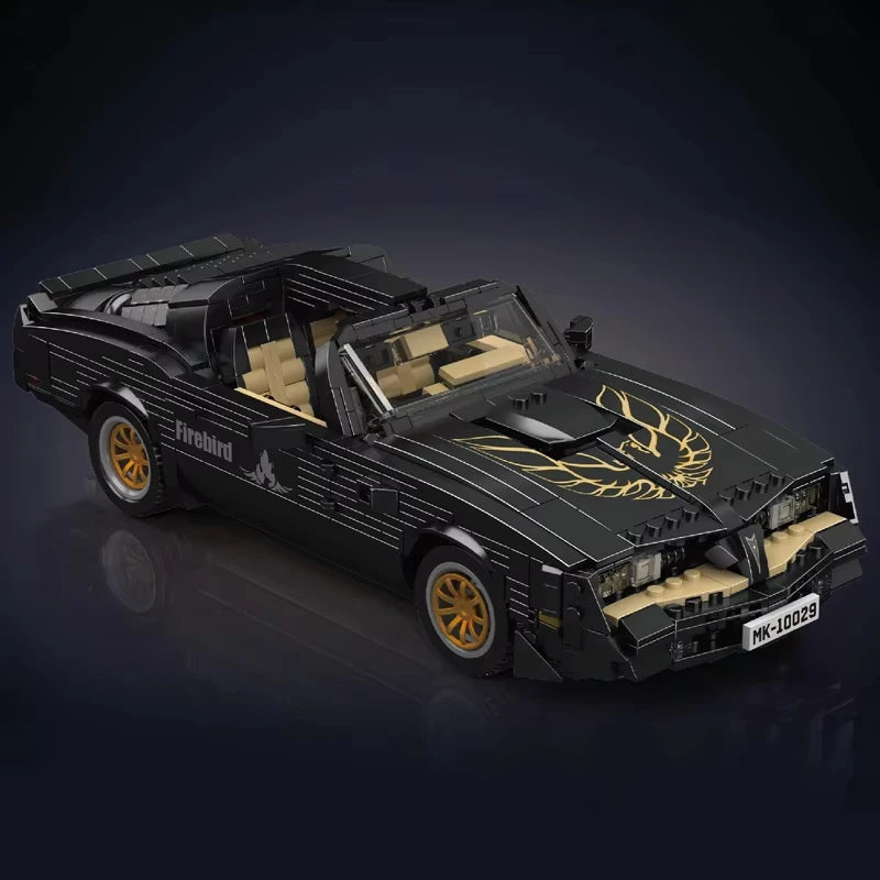 1557-Piece Black Firebird Sport Racing Car Building Set for Kids