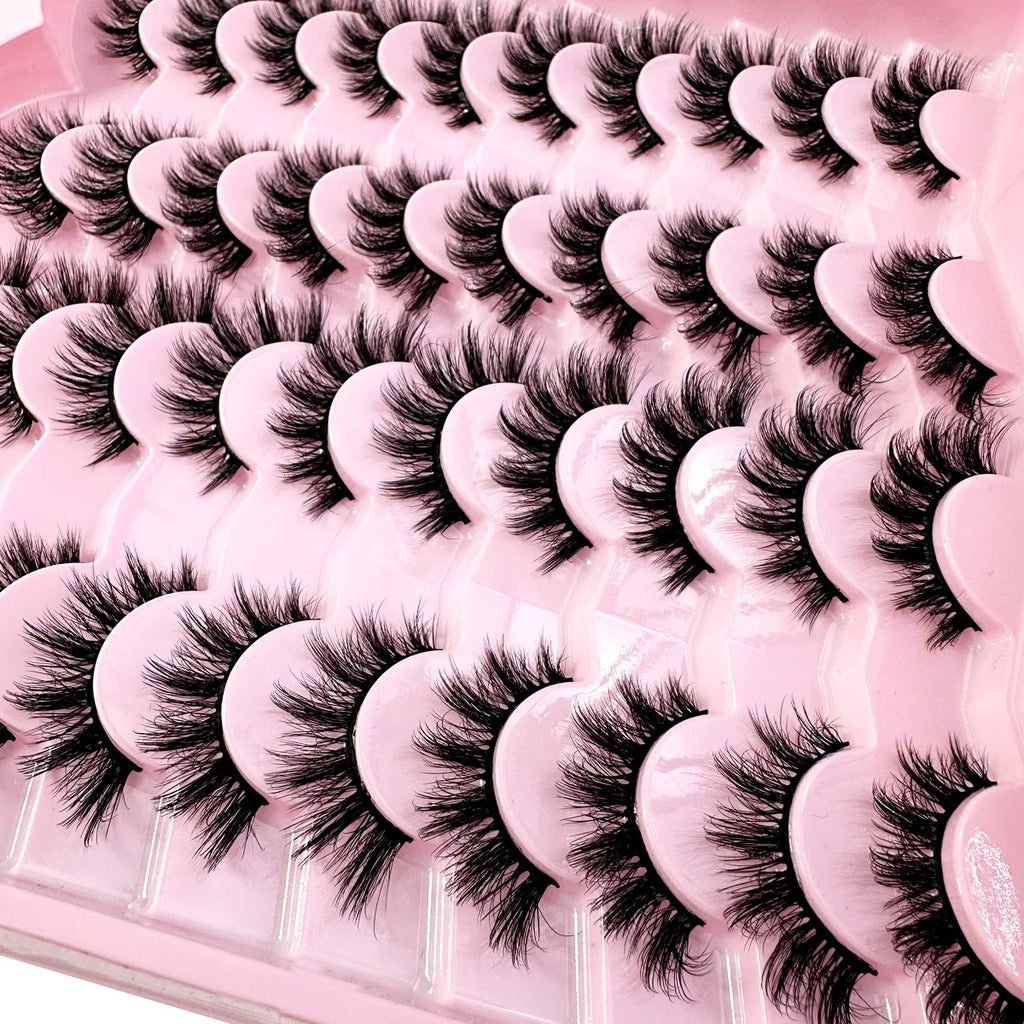 20 Pairs 5D Fluffy D Curl Lashes - Thick & Soft Cat Eye Extensions