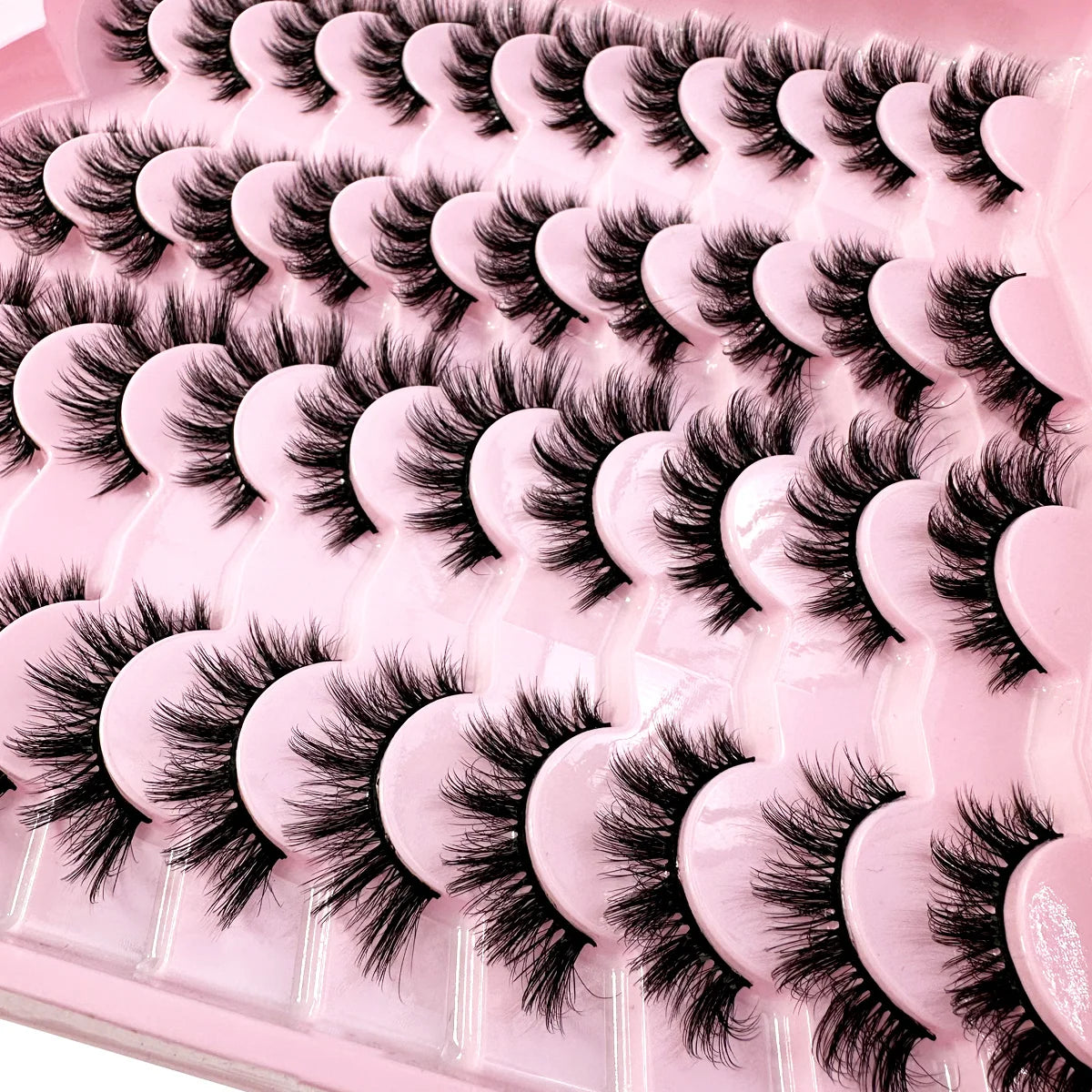 20 Pairs 5D Fluffy D Curl Lashes - Thick & Soft Cat Eye Extensions
