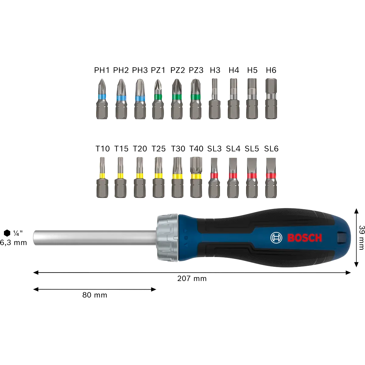 Bosch Stubby Ratchet Bit Screwdriver Set - High Power & Precision