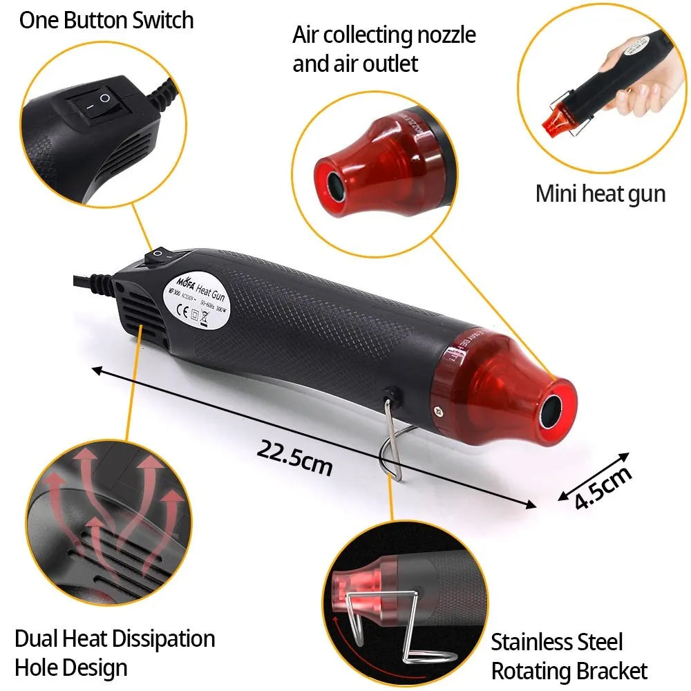 220V Hot Air Tool - Mini Heat Blower for DIY Crafting & Soldering