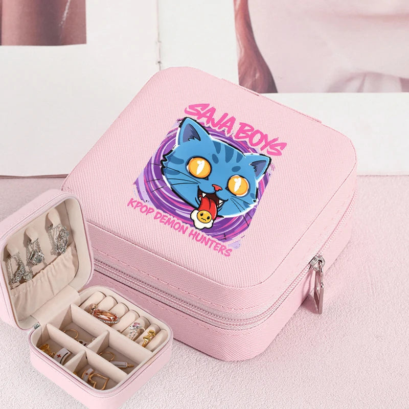 KPOP Jewelry Organizer Box - Stylish Travel Storage for Earrings & Necklaces
