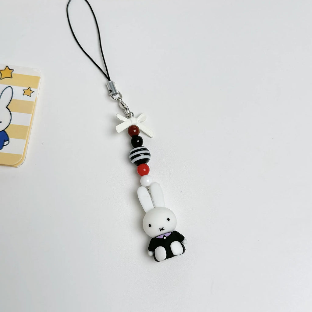 Kawaii Miffy Keychain - Cute Cartoon Rabbit with Bow for Girls