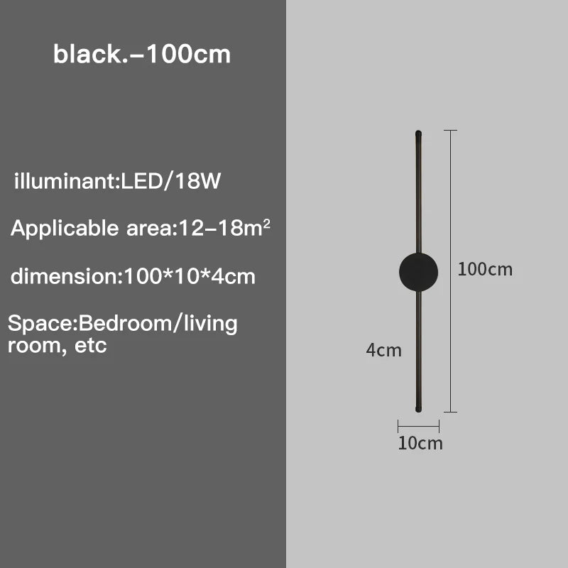 Modern Black LED Wall Lamp - Stylish Interior Lighting for Any Room